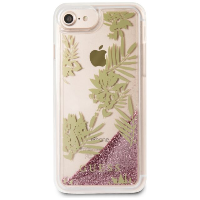 Guess GUHCP7GLUPPI iPhone 6/7/8/SE 2020 pink hard case Palm Springs Glitter Liquid - imagine 9