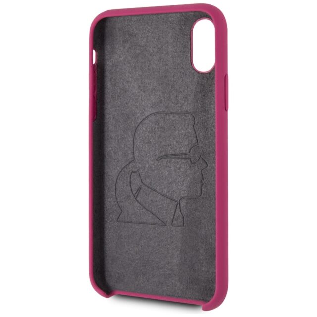 Karl Lagerfeld KLHCPXSLROG iPhone X/Xs hardcase fushia Silicone - imagine 4