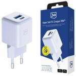 Wall charger 3MK Hyper GaN Charger 20W 1xUSB-A 1XUSB-C PD QC4+ white