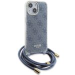 Guess GUHCP15SHC4SEB iPhone 15 / 14 / 13 6.1" blue hardcase Crossbody Cord 4G Print - imagine 3