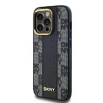 DKNY DKHMP13XPCPVSLK iPhone 13 Pro Max 6.7" black hardcase Leather Checkered Mono Pattern MagSafe - imagine 2