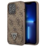 Guess GUHCP13LP4TPW iPhone 13 Pro / 13 6,1" brown hardcase 4G Triangle Logo Cardslot
