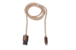 Extralink | Lightning cable | for IPHONE, max. 2A, rice cotton mesh, 1m, gold - imagine 4