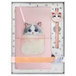 Nimmy 2in1 Set notebook + pen pink Big Eyed Pet 2.0 Cat