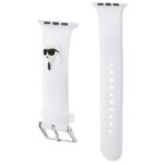 Karl Lagerfeld Strap KLAWLSLKNH Apple Watch 42/44/45/49mm white strap 3D Rubber Karl Head - imagine 3
