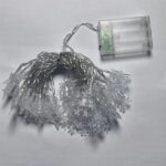 Lampki choinkowe LED snowflake/star -    3m/20 lampek ciepłe białe/warm white zasilane bat. 3xAA EHD-LS04 - imagine 10