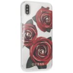 Guess GUHCI65ROSTR iPhone Xs Max transparent hard case Flower Desire red roses - imagine 5