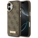 Guess 4G Logo Plate MagSafe Case for iPhone 17 Brown