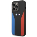 Case BMW BMHCP15L22SCSK iPhone 15 Pro 6.1" black Silicone Blue&Red Stripes M Collection - imagine 2