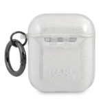 Karl Lagerfeld KLA2UKHGS AirPods cover silver Glitter Karl`s Head - imagine 2