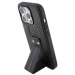 Case BMW BMHCP15XGSPCCK iPhone 15 Pro Max 6.7" black hardcase Grip Stand Smooth & Carbon - imagine 2