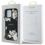 Case Guess Grained Printed Flower Pattern MagSafe for iPhone 16 Pro Max black - imagine 8