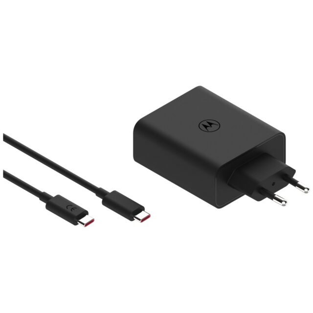 Charger wall Motorola TurboPower 125W Dual 2x USB-C with cable USB-C 1m black - imagine 4