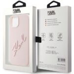 Karl Lagerfeld KLHCP15SSKSBMCP iPhone 15/ 14 / 13 6.1" pink hardcase Silicone Karl Script - imagine 8