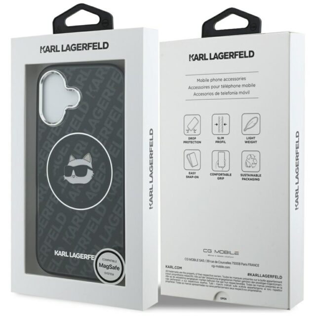 Case Karl Lagerfeld IML Choupette Head   Logo MagSafe for iPhone 17 black - imagine 8