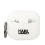 Karl Lagerfeld KLA3RUNIKH AirPods 3 cover white Silicone Karl Head 3D - imagine 2