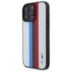 BMW BMHMP16X23PUPTH iPhone 16 Pro Max 6.9" white hardcase M Perf. Tricolor Printed Stripes - imagine 2