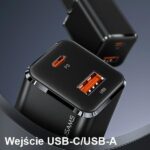 USAMS Wall Charger 1xUSB-C + 1xUSB T43 33W (only head) PD3.0 + QC3.0 Fast Charging white CC144TC02 - imagine 6