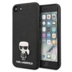 Karl Lagerfeld KLHCI8IKFBMBK iPhone 7/8SE 2020 / SE 2022 hardcase black Saffiano Ikonik Metal