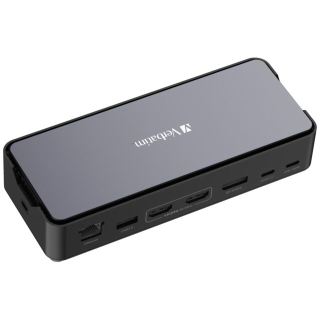 Adapter Verbatim docking station USB-C Pro 15in1 2xHDMI/1xRJ45/4xUSB-A/3xUSB-C/1xSD/1xmicroSD/1xAudi - imagine 2