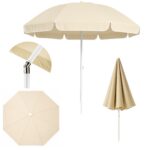 Black Forest Compact Beach Umbrella, 1.8m Beige
