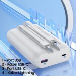 AWEI PowerBank P169K 20000mAh 22.5W black display + PD/Lightning cables - imagine 4