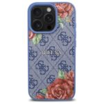 Guess GUHMP16XP4ROPEMCB iPhone 16 Pro Max 6.9" blue hardcase 4G Flowers Print MagSafe - imagine 3