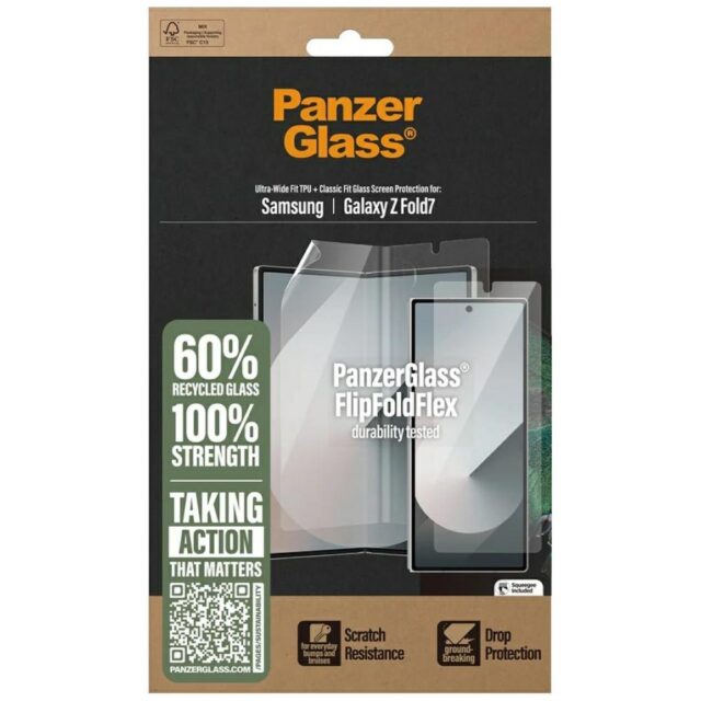 Protective Set PanzerGlass FlipFoldFlex 2-in-1 Classic Fit Glass + Ultra-Wide Fit TPU Film for Samsu - imagine 4