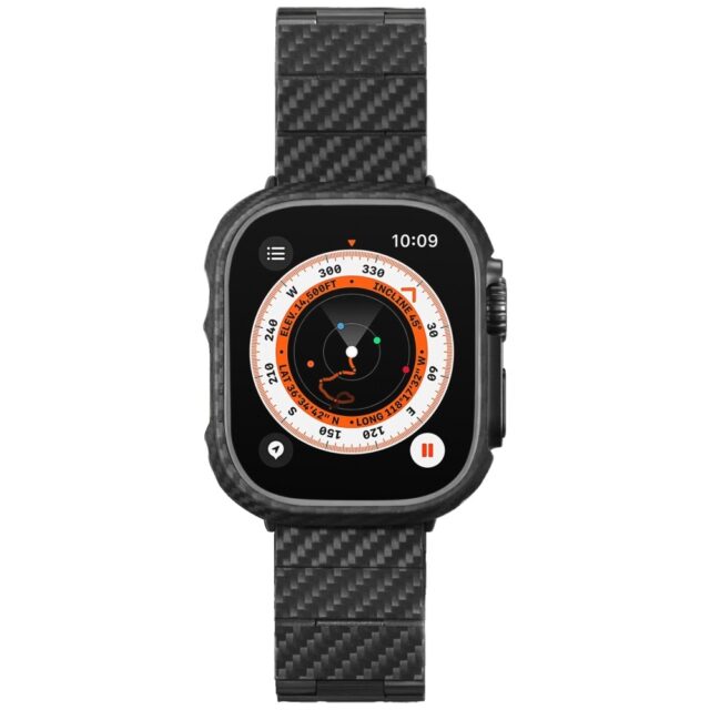 Band PITAKA Carbon Fiber Modern for Apple Watch 1/2/3/4/5/6/7/8/9/10/11/SE/SE 3/Ultra1/2/3 black - imagine 8