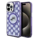 Karl Lagerfeld KLHMP15LHMCKMHU iPhone 15 Pro 6.1" purple IML Monogram Karl&Choupette Head M