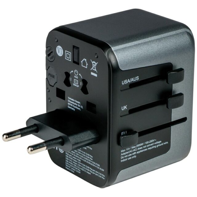 Verbatim Travel Adapter EU/UK/US 2xUSB-A/2xUSB-C PD 30W UTA-03 black 49545 - imagine 3