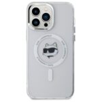 Karl Lagerfeld KLHMP14XHLSCHH iPhone 14 Pro Max 6.7" white hardcase IML Metal Choupette Head - imagine 3