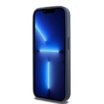 DKNY DKHCP15LPRTHSLB iPhone 15 Pro 6.1 inch blue hardcase Leather Mono Stripe & Metal Logo - imagine 5