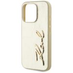 Case Karl Lagerfeld Wrinkled Metal Signature for iPhone 15 Pro gold - imagine 6