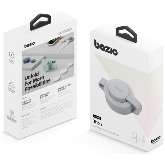Wireless charger Bazic GoMag Trio 2 3in1 15W magnetic for iPhone/Watch/AirPods gray - imagine 7