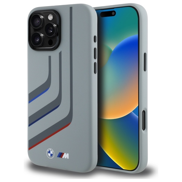 cps-66b3a351705444ddcb8f34f6e5d339e6-2025-12-06-01-18-00 BMW BMHMP16X23SLIG iPhone 16 Pro Max 6.9" grey hardcase Silicone Turning Lines MagSafe - imagine 1