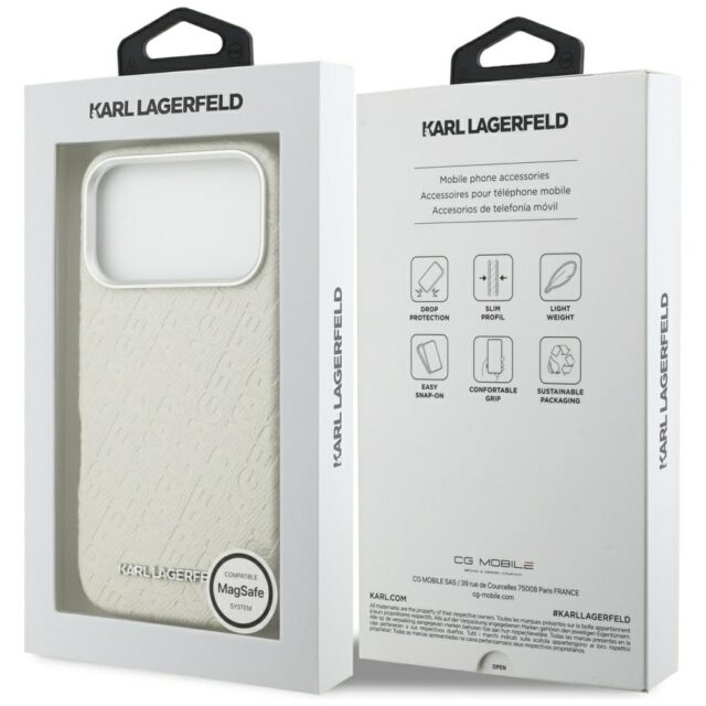 Karl Lagerfeld FW Stamped Karl MagSafe Case for iPhone 17 Pro Beige - imagine 8