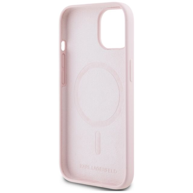Case Karl Lagerfeld Silicone Karl&Choupette MagSafe for iPhone 15 pink - imagine 7