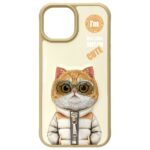 Nimmy case iPhone 15 6.1" khaki Cool&Cute 2.0 Cat - imagine 4
