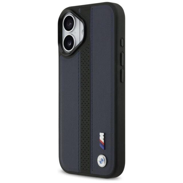 Case BMW M Perforated Stripe Logo MagSafe for iPhone 17 navy blue - imagine 2