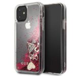 Guess GUHCN61GLHFLRA iPhone 11 6,1" / Xr raspberry hard case Glitter Hearts
