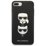 Karl Lagerfeld KLHCI8LSAKICKCBK iPhone7 Plus / 8 Plus black hardcase Saffiano Karl&Choupette - imagine 3