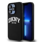 DKNY DKHMP15LSNYACH iPhone 15 Pro 6.1" black hardcase Liquid Silicone White Printed Logo MagSafe