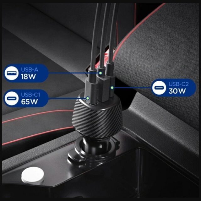 Ładowarka samochodowa Spigen Essential    EV1133 113W 2xUSB-C/USB-A + kabel USB-C/USB-C czarny - imagine 3