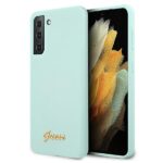 Guess GUHCS21MLSLMGLB S21+ G996 blue hardcase Silicone Script Metal Logo