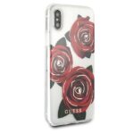 Guess GUHCPXROSTR iPhone X transparent hard case Flower Desire red rose - imagine 6