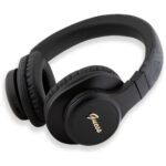 Headphones Guess Bluetooth 4G Leather Tone On Tone Script black - imagine 2