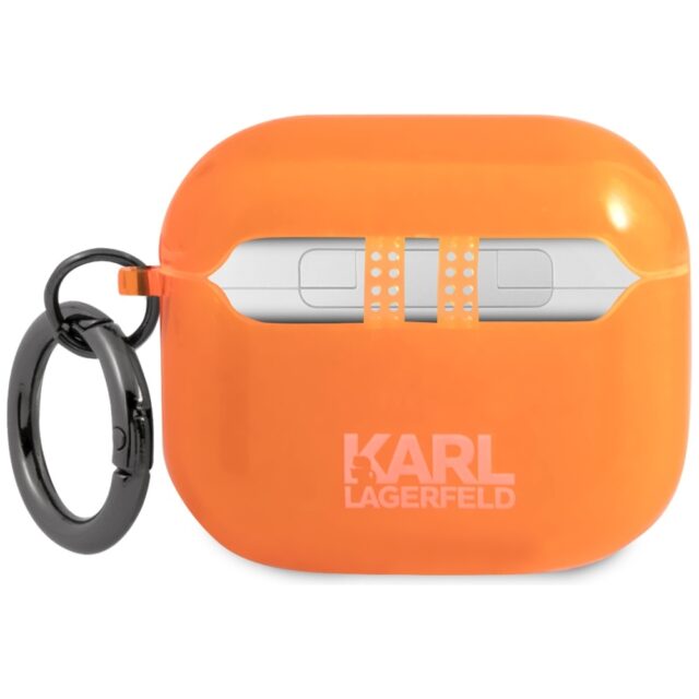 Karl Lagerfeld KLA3UCHFO AirPods 3 cover orange Choupette - imagine 2