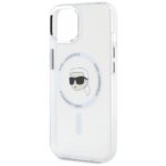 Case Karl Lagerfeld IML Metal Karl Head MagSafe for iPhone 15 white - imagine 6
