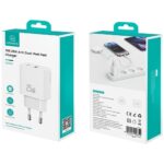 Wall charger USAMS CC315 T65 25W   1xUSB-C 1xUSB-A Fast Charging white - imagine 2